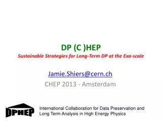 DP (C )HEP Sustainable Strategies for Long-Term DP at the Exa -scale