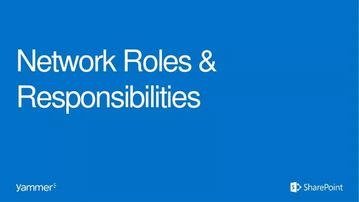 network roles responsibilities