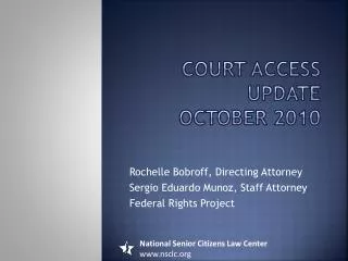 Court access update october 2010