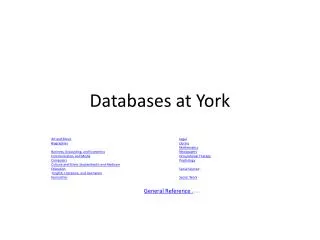 Databases at York