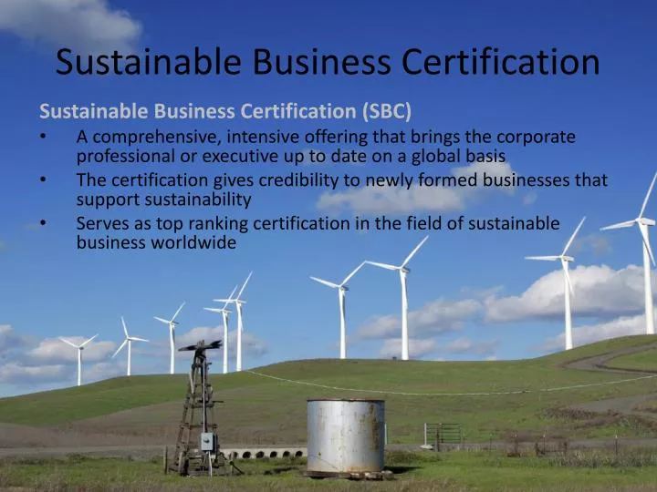 sustainable business certification