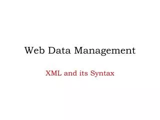 Web Data Management