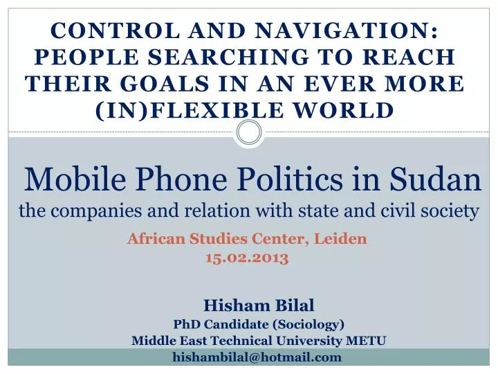mobile phone politics in sudan the companies and relation with state and civil society