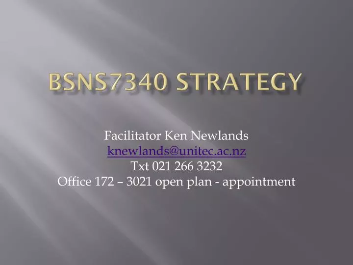 bsns7340 strategy