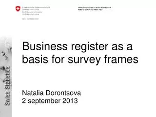 Business register as a basis for survey frames