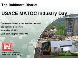 The Baltimore District USACE MATOC Industry Day