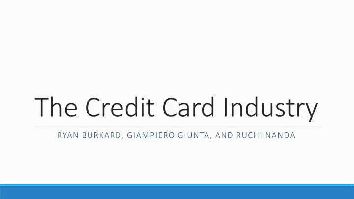 the credit card industry