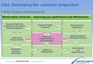 13a1 . Developing the customer proposition