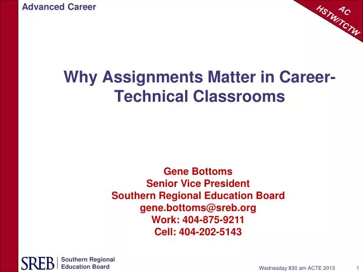 why assignments matter in career technical classrooms