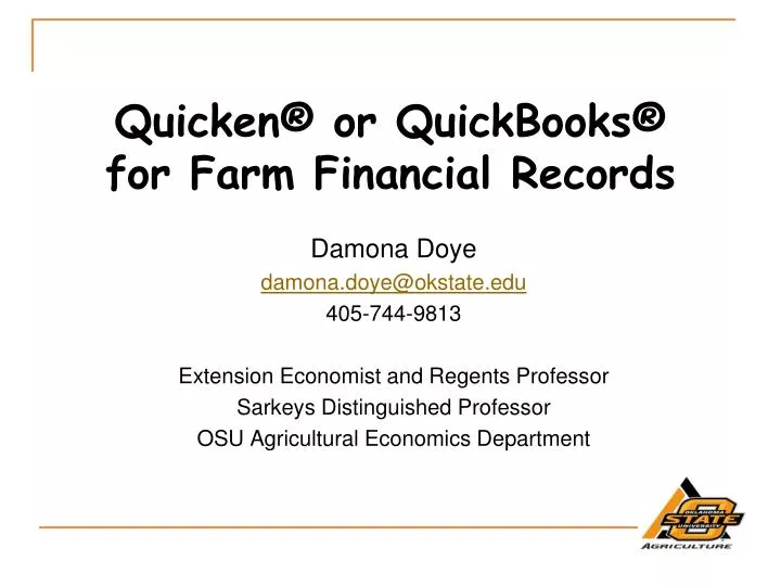 quicken or quickbooks for farm financial records