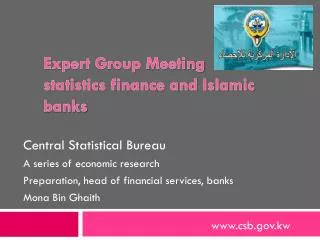 Expert Group Meeting statistics finance and Islamic banks
