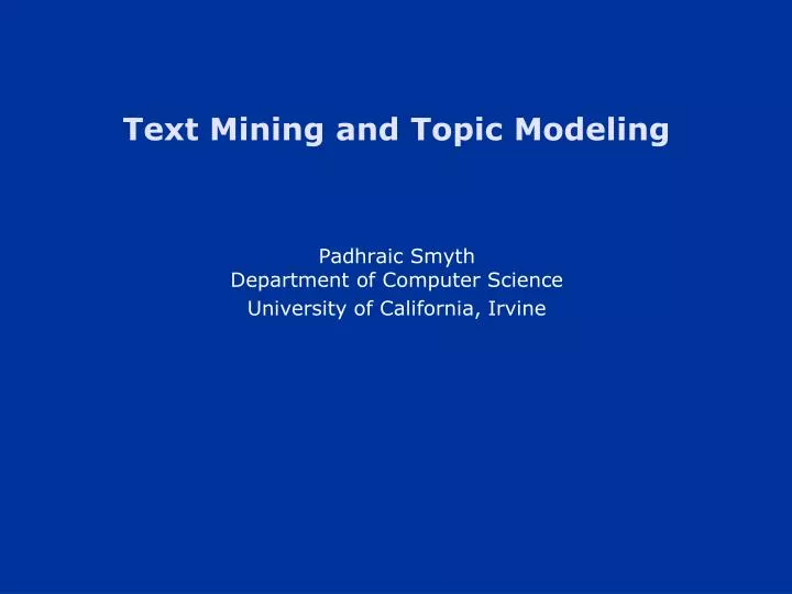 text mining and topic modeling