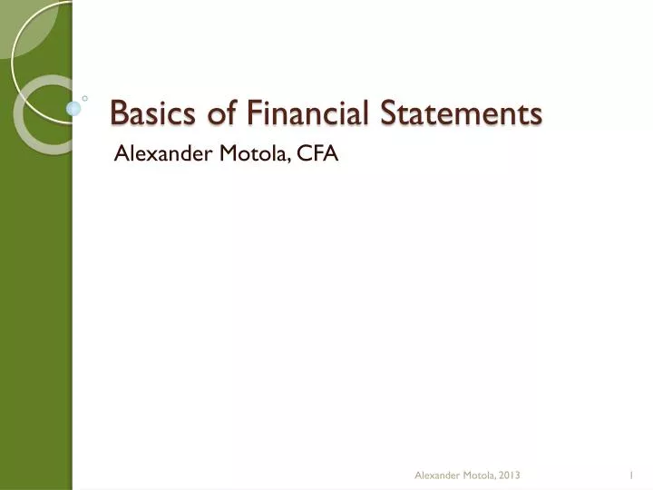 basics of financial statements