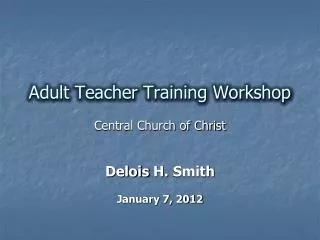 Adult Teacher Training Workshop