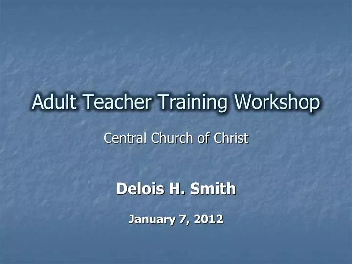 adult teacher training workshop