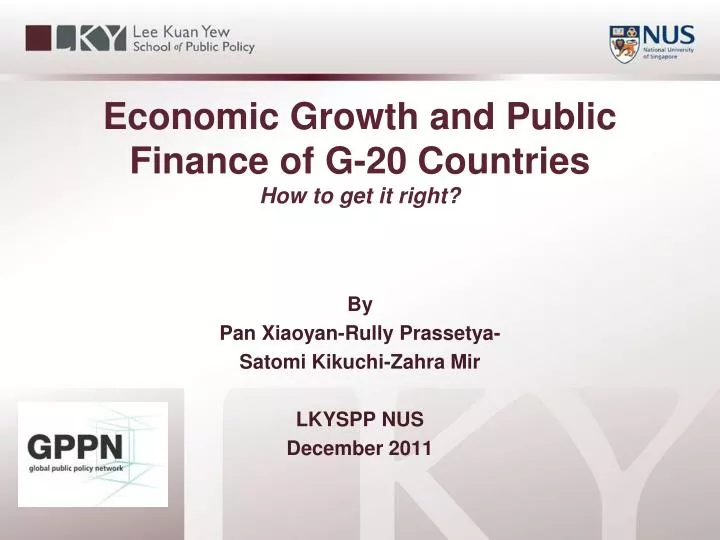 economic g rowth and public finance of g 20 countries how to get it right