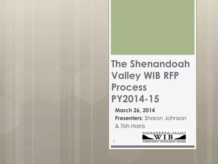 the shenandoah valley wib rfp process py2014 15