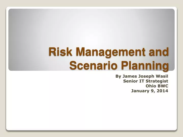 risk management and scenario planning