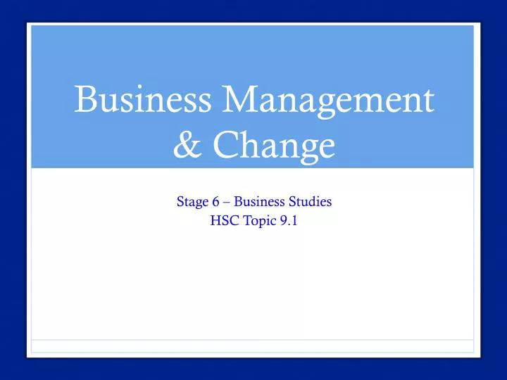 business management change