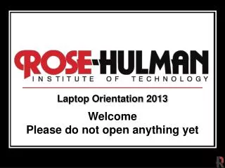 Laptop Orientation 2013