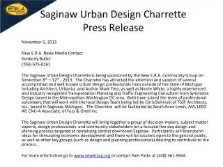 Saginaw Urban Design Charrette Press Release