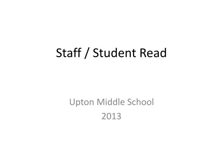 staff student read