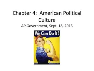 Chapter 4: American Political Culture AP Government, Sept. 18, 2013