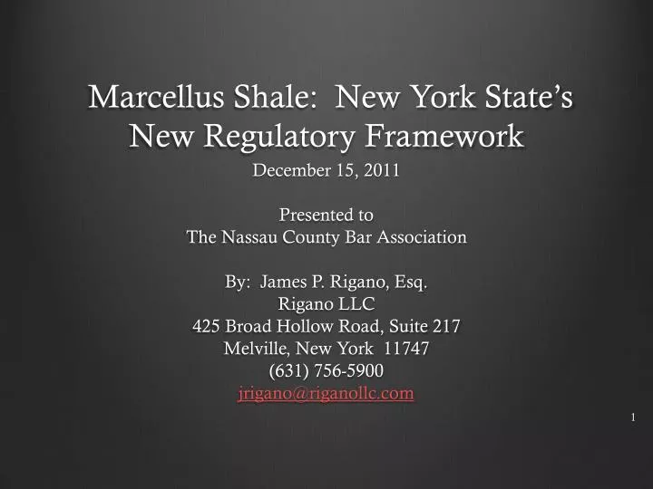 marcellus shale new york state s new regulatory framework