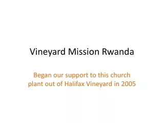 Vineyard Mission Rwanda