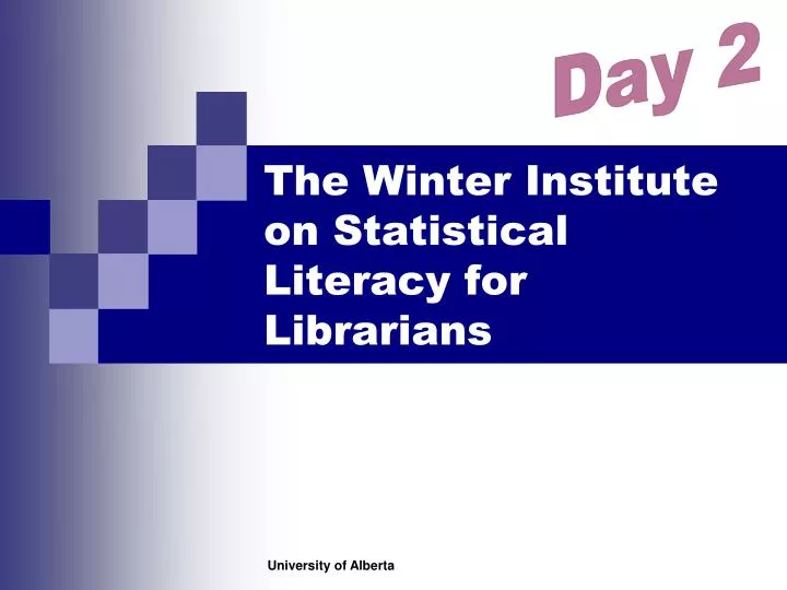 the winter institute on statistical literacy for librarians