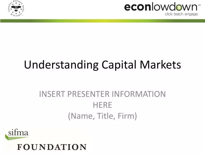 understanding capital markets