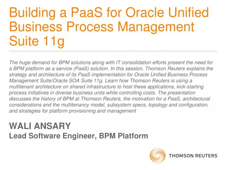 building a paas for oracle unified business process management suite 11g