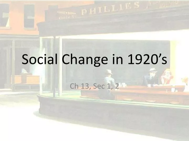 social change in 1920 s