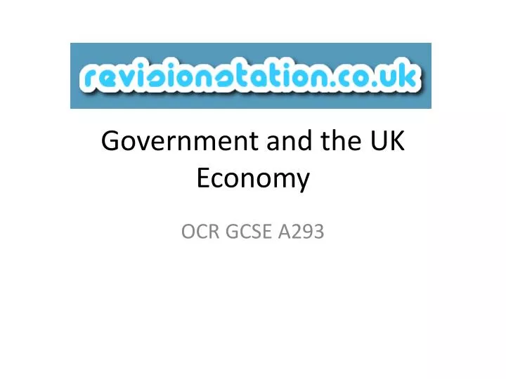 government and the uk economy