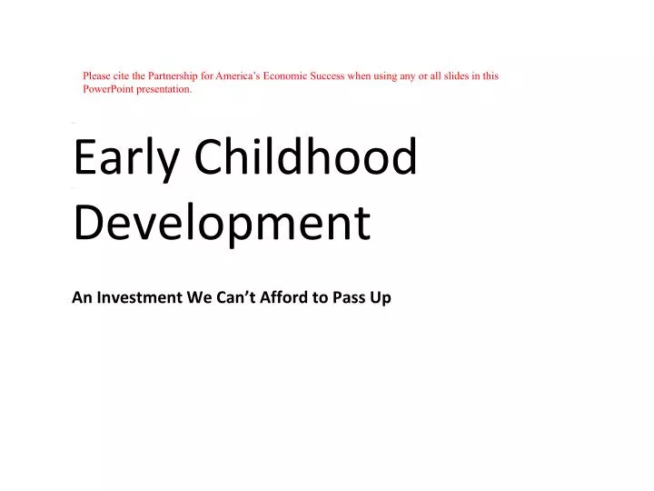 early childhood development