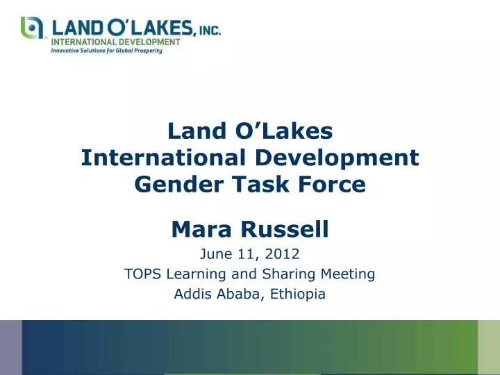 land o lakes international development gender task force