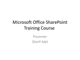 Microsoft Office SharePoint Training Course