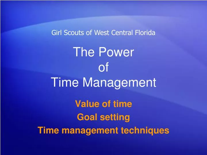 the power of time management