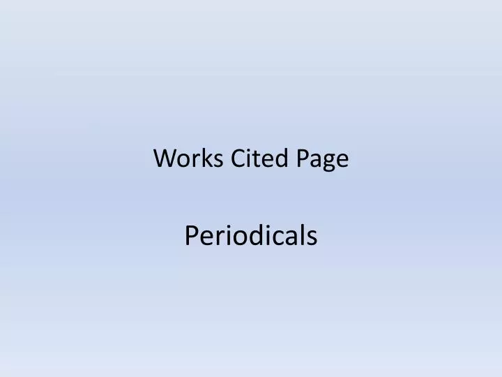 works cited page