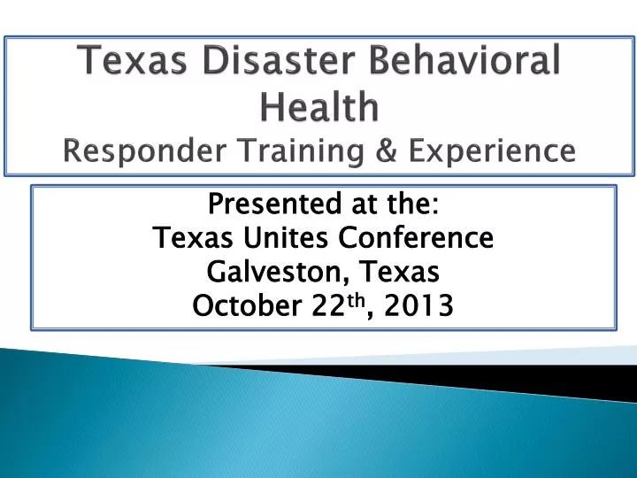 texas disaster behavioral health responder training experience