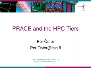 PRACE and the HPC Tiers