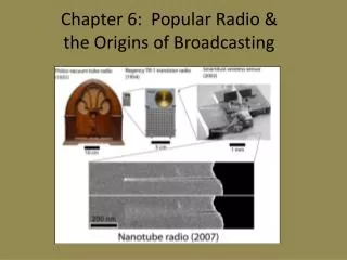 Chapter 6: Popular Radio &amp; the Origins of Broadcasting