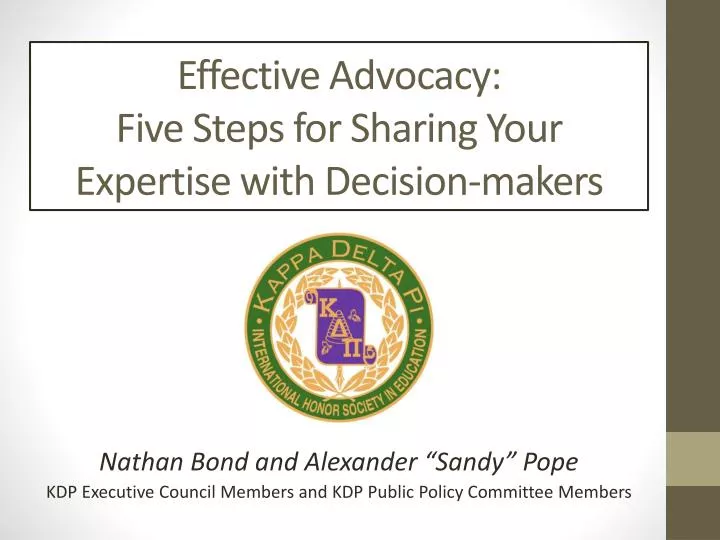 effective advocacy five steps for sharing your expertise with decision makers