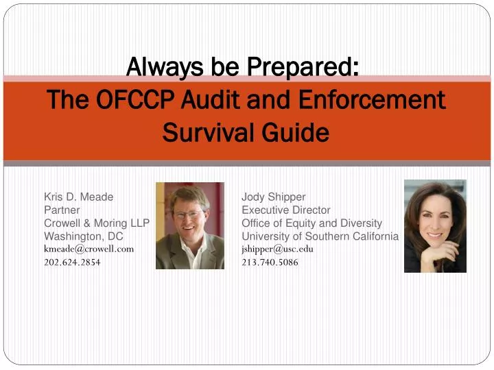 always be prepared the ofccp audit and enforcement survival guide