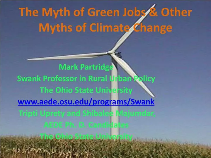 the myth of green jobs other myths of climate change