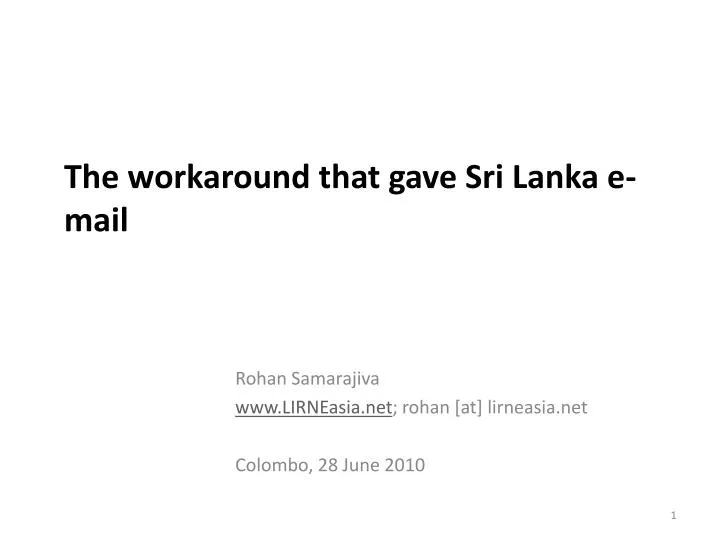 the workaround that gave sri lanka e mail