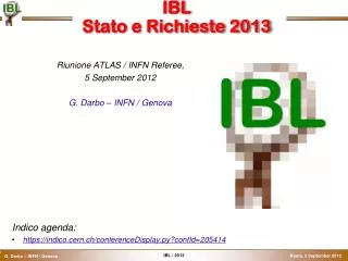 IBL Stato e Richieste 2013