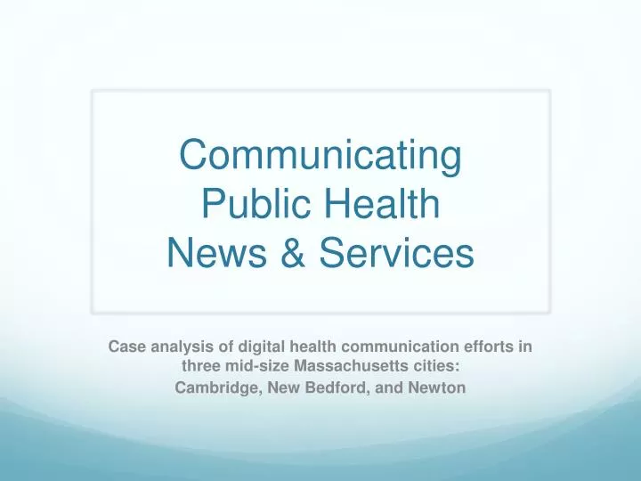 communicating public health news services