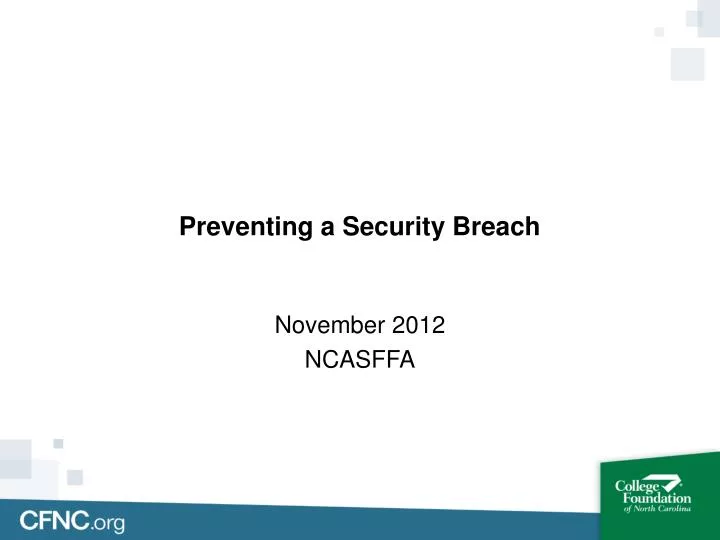 preventing a security breach