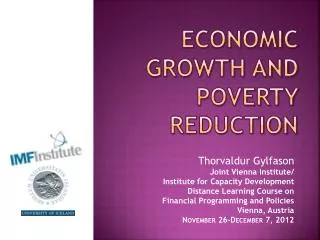 Economic Growth and poverty reduction